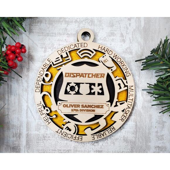 DISPATCHER Ornament Personalized First Responder Christmas Gift - Picture 3 of 5